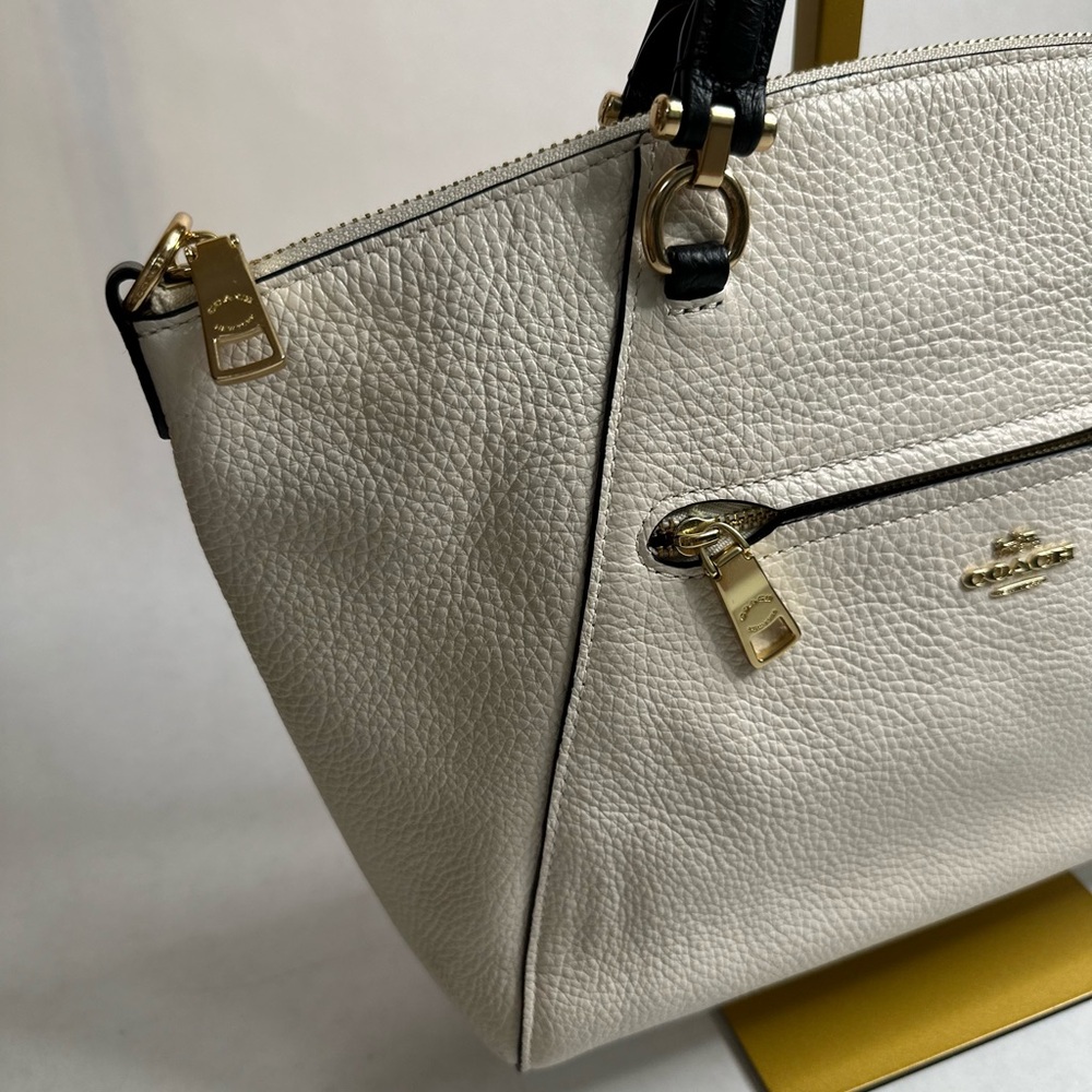 Coach Prairie Satchel Chalk Pebbled Leather Handbag - Picture 5 of 14